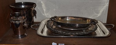 Lot 277 - A collection of 19th/20th century silver plated wares including a large twin handled tray etc (9)