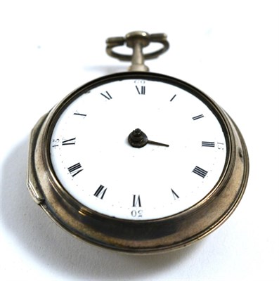 Lot 289 - A silver pair cased verge pocket watch