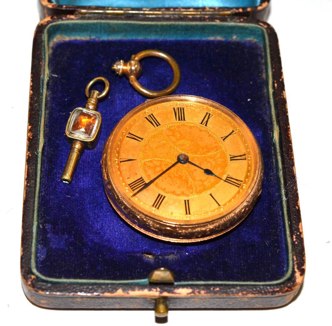 Lot 295 - A 19th century pocket watch, the case stamped 'K14'