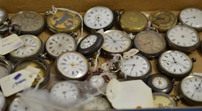 Lot 308 - A quantity of lady's fob watches, silver cases and others stamped '0.800', '0.935' etc
