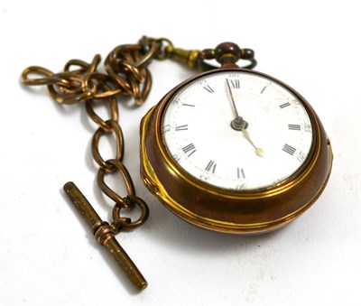 Lot 317 - A 19th century gilt metal pair cased verge pocket watch (a.f.)