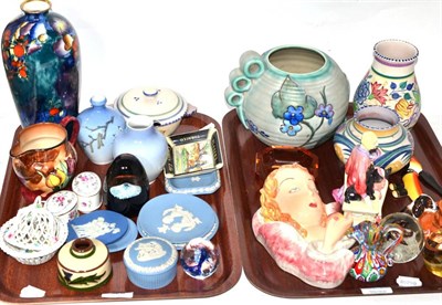 Lot 329 - Group of 20th century ceramics and glass including a pre-war Royal Doulton figure 'Scotties' HN1281