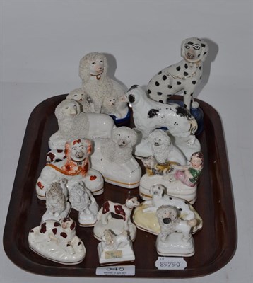 Lot 345 - Quantity of 19th century Staffordshire models of dogs