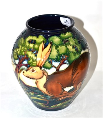 Lot 351 - A modern Moorcroft vase, 'Flanders Moss' pattern, 21cm high (boxed)