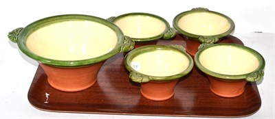 Lot 379 - Coxwold pottery soup tureen and four bowls