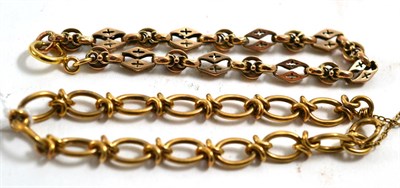 Lot 401 - A 9ct gold fancy link bracelet and a bracelet converted from an albert chain