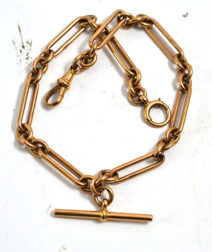 Lot 421 - A 9ct gold watch chain