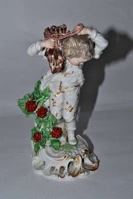 Lot 438 - Derby porcelain figure a boy carrying faggots, circa 1768