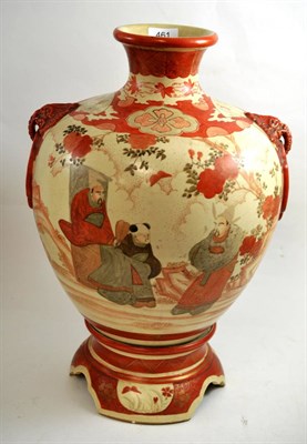 Lot 461 - An early 20th century Japanese Kutani large pottery vase