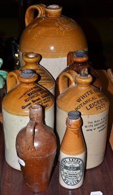 Lot 482 - A group of 19th century advertising stoneware flagons and bottles