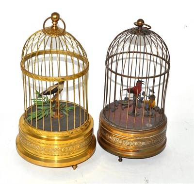 Lot 521 - Two 20th century bird cage automatons with singing birds