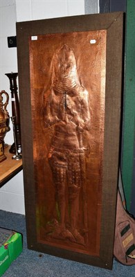 Lot 1040 - A large copper rubbing of a knight