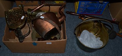 Lot 1061 - A quantity of brass and copper including trivets, jam pans, etc