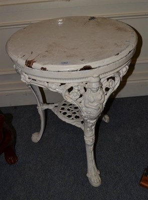 Lot 1062 - A Victorian white painted cast iron pub table