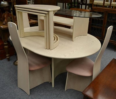 Lot 1091 - A G-plan limed ash Riva Rose (F401) dining suite, comprising an extending dining table with...