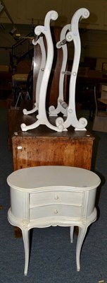 Lot 1101 - A cream painted kidney shaped chest of recent date, with two drawers raised on cabriole legs,...