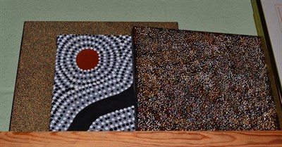 Lot 1131 - Three Aboriginal works in canvas