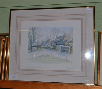 Lot 1137 - Geoffrey Cowton (20th century) watercolour, 'Early Morning at Snarshill