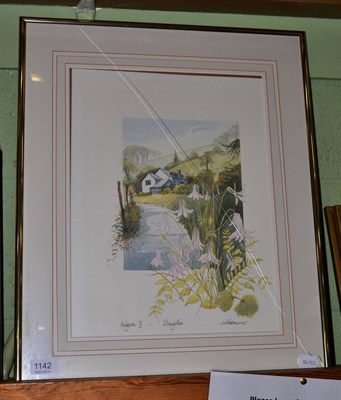 Lot 1142 - Geoffrey Cowton (20th century) watercolour, 'Llangollen Hedgerow II' pencil signed