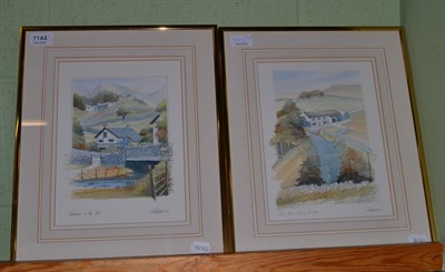 Lot 1144 - Geoffrey Cowton (20th century) watercolour,  'View Nr. Dibble Bridge' and 'Summer in the Hills' (2)