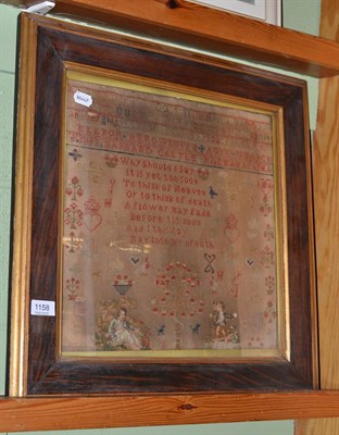 Lot 1158 - A Victorian needlework sampler worked by Elenor Arrowsmith, Barnard Castle