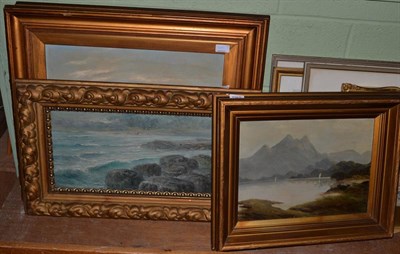 Lot 1163 - Ernest Hill, pair of landscape oils, together with two further oil including a seascape and a...