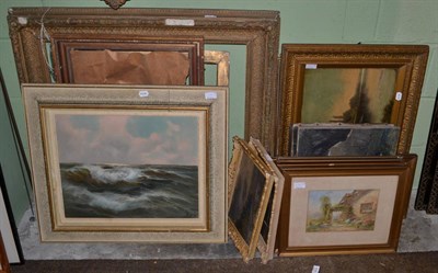 Lot 1174 - A groups of oils, watercolours and prints including landscapes, still lives, chrystoleums, a...