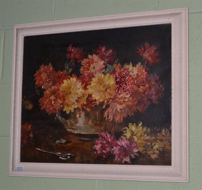 Lot 1177 - Owen Bowen, study of flowers, oil on canvas