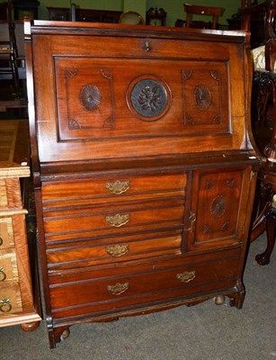 Lot 1220 - An early 20th century mahogany hall bureau