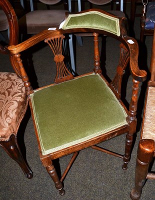 Lot 1229 - A 19th century mahogany corner chair