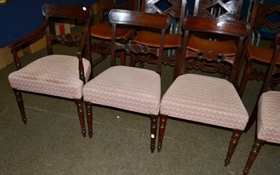 Lot 1237 - A set of six Regency dining chairs