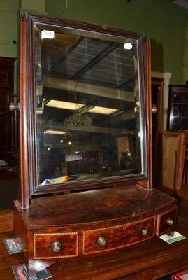 Lot 1250 - A 19th century string inlaid mahogany toilet mirror