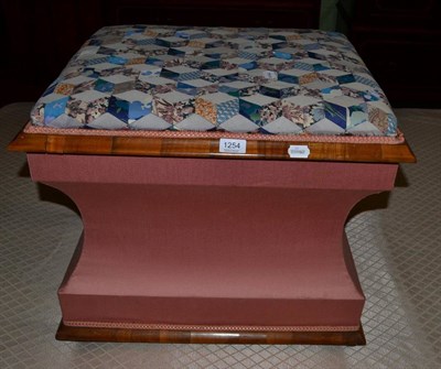 Lot 1254 - An upholstered box stool of waisted form