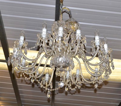 Lot 1270 - A Period style sixteen light lustre drop chandelier