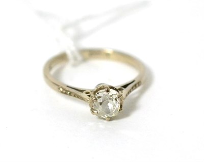 Lot 53 - An old cut diamond solitaire ring, estimated diamond weight 0.50 carat approximately, stamped...