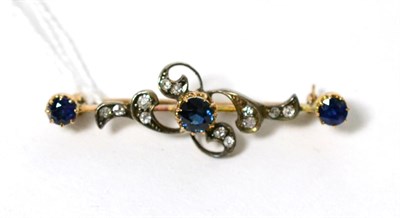 Lot 82 - A sapphire and diamond brooch