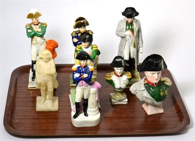 Lot 164 - Eight various ceramic and alabaster depictions of Napoleon Bonaparte