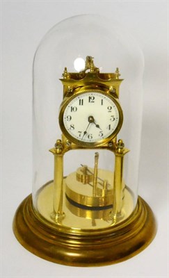 Lot 168 - An anniversary mantel timepiece, beneath glass dome