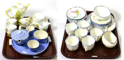 Lot 174 - A Shelley tea service; a Paragon tea service; and a Poole pottery Art Deco tea set with tray