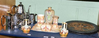 Lot 205 - Plated tea wares and decorative ceramics