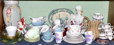 Lot 210 - Assorted Royal Doulton and other tea and coffee wares, a pair of small Staffordshire spaniels etc