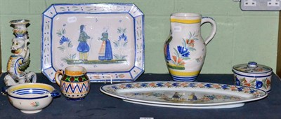 Lot 219 - A quantity of decorative Quimper ware, together with other decorative continental pottery