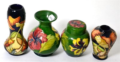 Lot 262 - Two Moorcroft dancing mushroom or parasols pattern trial vases by Kerry Goodwin; together with...