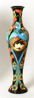 Lot 277 - A Moorcroft Proud as Peacocks pattern vase, designed by Kerry Goodwin, shape 138/12, numbered...