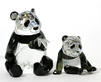 Lot 292 - A Swarovski model of a panda and another model of a panda cub (2)