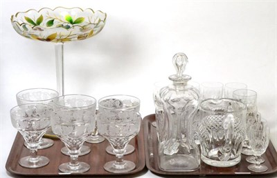 Lot 324 - A part set of Waterford crystal table glasses and a matching jug; a set of six Tudor engraved...