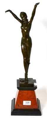 Lot 336 - A reproduction bronzed figure of a dancer, after Chiparus