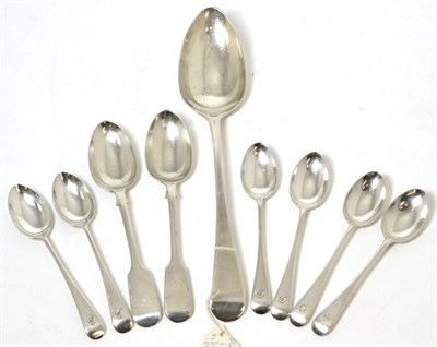 Lot 344 - A George III silver spoon and a quantity of silver teaspoons