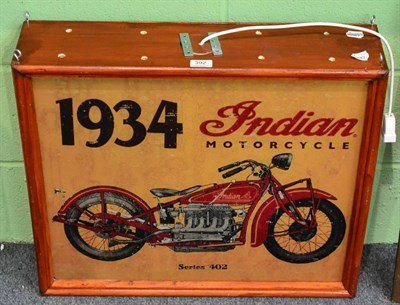 Lot 392 - A reproduction Indian motorcycle light box sign