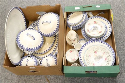 Lot 1015 - A Wedgwood blue and white dinner service and a tea service decorated Bognor West Parade (two boxes)